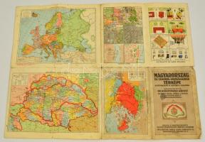 1941 Magyarország és Európa országainak térképe a népiskolák IV. osztálya számára. Szerk: Kogutowitz...