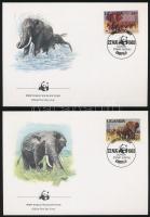 WWF: Afrikai elefánt sor 4 db FDC-n WWF: African elephants set on 4 FDC