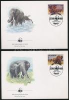 WWF: Afrikai elefánt sor 4 db FDC-n WWF African elephant set on 4 FDC-s