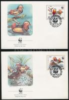 WWF Mandarin duck set WWF Mandarinréce sor  4 FDC