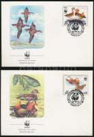 WWF Mandarin duck set 4 FDC WWF Mandarinréce sor 4 FDC