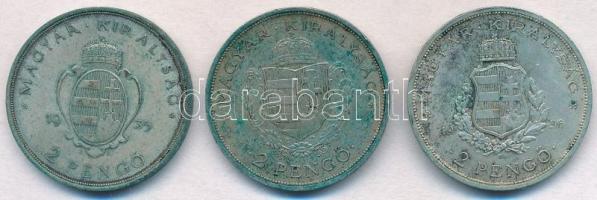 1935. 2P Ag "Pázmány" + 2P Ag "Rákóczi" + 1936. 2P Ag "Liszt Ferenc" T...