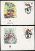 WWF: Mandarin duck set 4 FDC WWF Mandarinréce sor 4 FDC