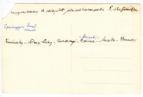 cca 1928 A magyar vízilabda "B" válogatott csapata, fotólap, hátoldalon nevekkel, egyik sa...