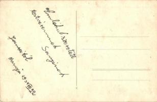 1934 Ismeretlen település, Vonatbaleset, kisiklott vonat, photo (fa)