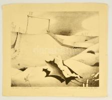 Dékány Ágoston (1948-2015): A Bika elrablása. Litográfia, papír, jelzett, 35×45 cm