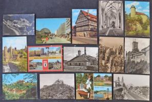 Kb. 476 db MODERN külföldi városképes lap országonként borítékban / Cca. 476 modern European town-view postcards, sorted by countries in envelopes