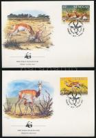 WWF: Gazella sor 4 db FDC-n WWF Gazelle set 4 FDC