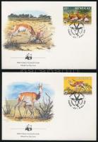 WWF: Gazelles set on 4 FDCs WWF: Gazella sor 4 db FDC-n