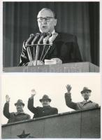 Kádár Jánosról - különböző helyszíneken és időpontokban - készített 8 db vintage fotó, négy feliratozva, 11,5x18,5 cm és 24x18,5 cm között