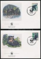 WWF Bears set on 4 FDC WWF: Medvék sor 4 db FDC-n