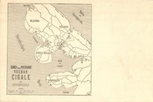 Mali Losinj, Lussinpiccolo; Sommer- und Winterkurort Seebad-Cigale / spa, map (EK)