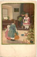 Children, dolls, Christmas tree. A. R. No. 2454. s: Pauli Ebner (EK)