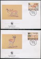 WWF: Golyvás gazella sor 4 db FDC-n WWF Goitered gazelle set 4 FDC