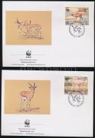 WWF: Golyvás gazella sor 4 db FDC-n WWF Bullet Gazelle set 4 FDC