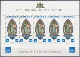 100 éves a bélyeg kisív, Centenary of Stamp mini sheet