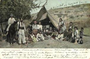 Sátoros cigányok / Gypsy camp with tents, folklore / Zigeunerlager (EK)
