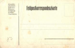 1915 Ó, hisz ez nem is csukaszürke! Kézzel rajzolt tábori posta levelezőlap / WWI Hungarian Feldpost...