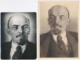 3 db fénykép Leninről + 1 db képeslap, 18x24 cm és 12x9 cm között
