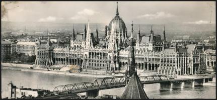 cca 1955 Budapest, Kossuth híd, 2 db szabadon felhasználható vintage negatív + 1 db panoráma képesla...