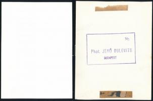 cca 1939 Dulovits Jenő (1903-1972) hagyatékából 2 db vintage fotó, az egyik pecséttel jelzett, 11,5x...