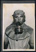 cca 1944 Budapest, légoltalmi szaküzlet termékei, 8 db vintage fotó, fekete kartonra felragasztva, 1...