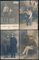 cca 1903 és 1944 közötti időszakból 13 db vintage katonai fotólap, egy része feliratozva, 9x14 cm