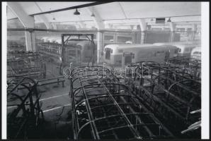 cca 1959 Budapest, Ikarus, torlibuszok gyártása és az elkészült járművek, 2 db nagyméretű, professzi...