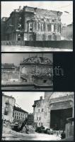 1966 Budapest, a Nemzeti Színház bontásáról készült vintage fotók, 6 db fénykép, kettő datált, 6x9 cm és 9x14 cm között