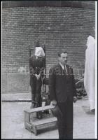 1945 Budapest, háborús bűnösök kivégzése, 6 db vintage negatívról készült mai nagyítás,  25x18 cm