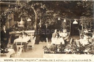 1931 Budapest XII. Kútvölgyi út 18. Wendl István Pacsirta vendéglője, pincérek, kerthelyiség. photo