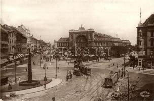 Budapest VII. Keleti pályaudvar, villamosok, automobil, takarékpénztár, bank