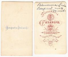 cca 1900 2 db hölgyportré olasz műtermekből (Bologna, Fotografia italiana), hátulján feliratozva, 10...