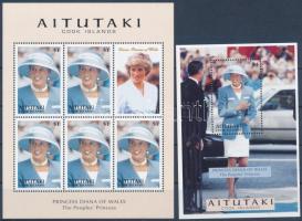 Diana hercegnő kisív + blokk, Princess Diana mini sheet + block