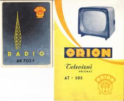 5 db Orion tévé reklámlap, prospektus, stb
