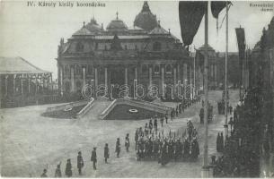 1916 Budapest IV. Károly király és Zita királyné koronázása - 9 db régi képeslap / 9 pre-1945 postcards