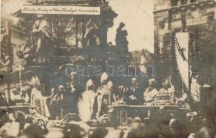 1916 Budapest IV. Károly király és Zita királyné koronázása - 9 db régi képeslap / 9 pre-1945 postca...