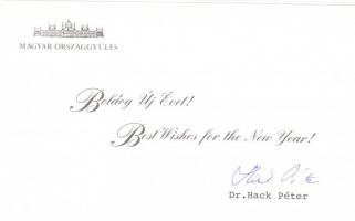 cca 1995 Szűrös Mátyás, Rajk László, Kóródi Mária és más politikusok aláírásai üdvözlőlapokon, köztü...