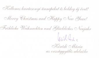 cca 1995 Szűrös Mátyás, Rajk László, Kóródi Mária és más politikusok aláírásai üdvözlőlapokon, köztü...