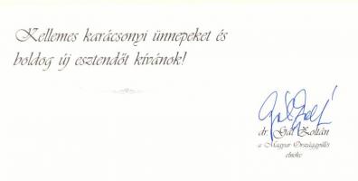 cca 1995 Szűrös Mátyás, Rajk László, Kóródi Mária és más politikusok aláírásai üdvözlőlapokon, köztü...