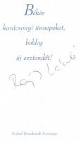 cca 1995 Szűrös Mátyás, Rajk László, Kóródi Mária és más politikusok aláírásai üdvözlőlapokon, köztü...