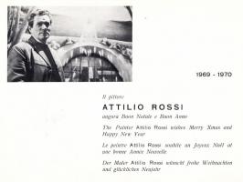 Attilio Rossi (1909-1994) olasz festő aláírása üdvözlőkártyán