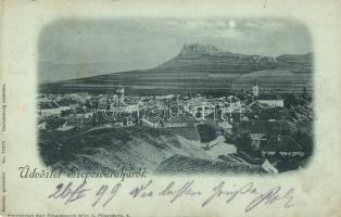1899 Szepesváralja, Spisské Podhradie; látkép, vár. Kunstanstalt Karl Schwidernoch / general view, castle (kis szakadás / small tear)