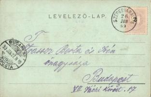 1899 Szepesváralja, Spisské Podhradie; látkép, vár. Kunstanstalt Karl Schwidernoch / general view, c...