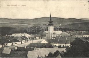 Mecenzéf, Metzenzéf, Medzev; látkép, üzletek, templom. Balazsovich fényképész kiadása / general view, shops, church (EK)