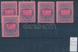 250 db okmánybélyeg főleg Budapest Székesfőváros forgalmi adó bélyegek, rengeteg fogazat változattal...