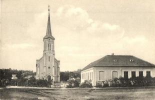 Újlót, Lót, Velké Lovce - 2 db régi városképes lap: Római katolikus templom és iskola, látkép / 2 pre-1945 town-view postcards: church, school, general view