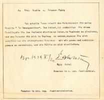 cca 1930 a Nyáry-családdal kapcsolatos dokumentumok: hivatalos irat, levelezőlapok, stb., összesen 6...