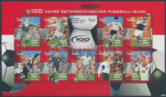 Austrian Football Association mini sheet, 100 éves az Osztrák Labdarúgó Szövetség kisív
