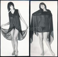 cca 1970 Modern lány, szolidan erotikus felvételek, 9 db vintage fotó, 17,5x9 cm és 18x6,5 cm  / 9 erotic photos